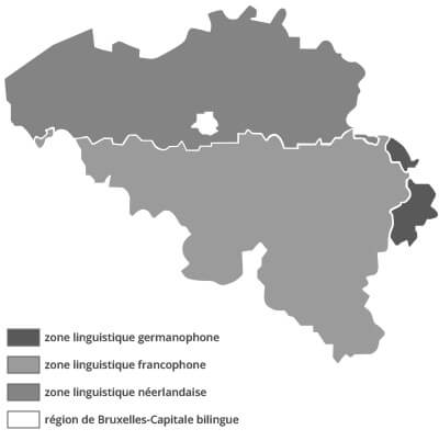 Les 4 zones linguistiques de Belgique