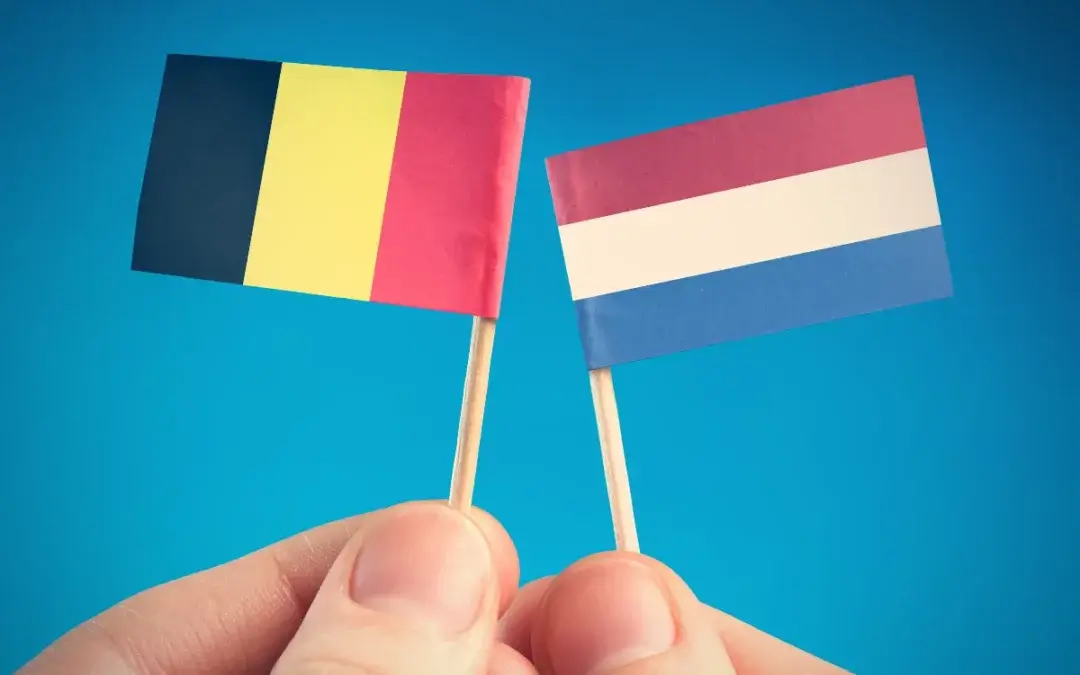 drapeaux Pays-Bas et Belgique, traduction français néerlandais